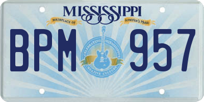 MS license plate BPM957