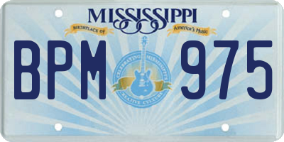 MS license plate BPM975