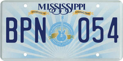 MS license plate BPN054