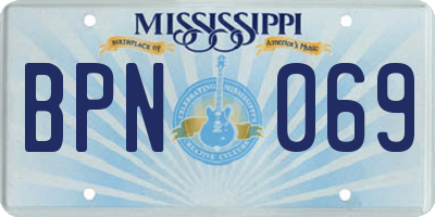 MS license plate BPN069