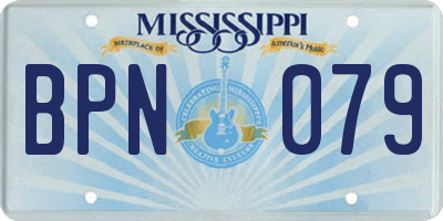 MS license plate BPN079