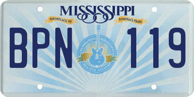 MS license plate BPN119