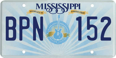 MS license plate BPN152