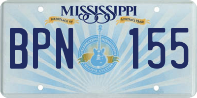 MS license plate BPN155