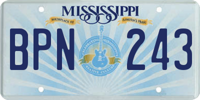 MS license plate BPN243