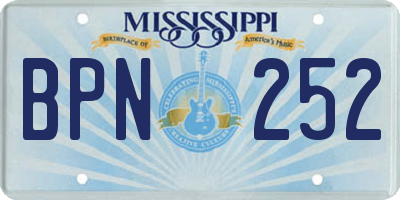 MS license plate BPN252