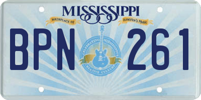 MS license plate BPN261