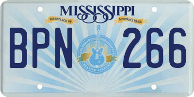 MS license plate BPN266