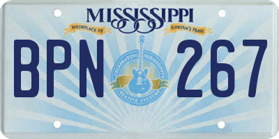 MS license plate BPN267