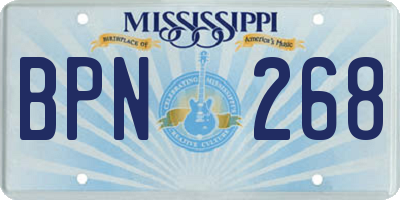 MS license plate BPN268