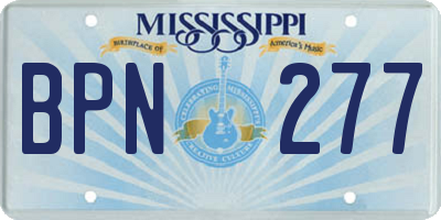 MS license plate BPN277