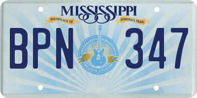 MS license plate BPN347