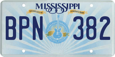 MS license plate BPN382
