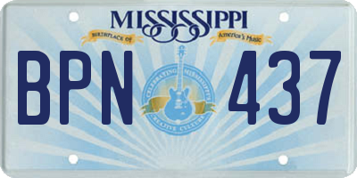 MS license plate BPN437