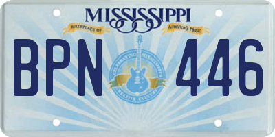 MS license plate BPN446