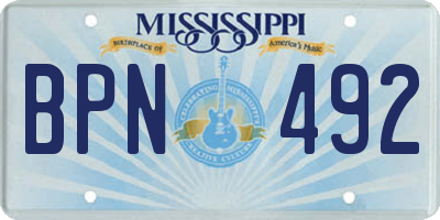 MS license plate BPN492
