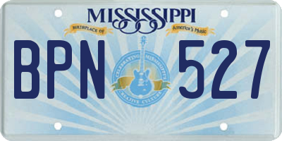 MS license plate BPN527