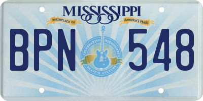 MS license plate BPN548