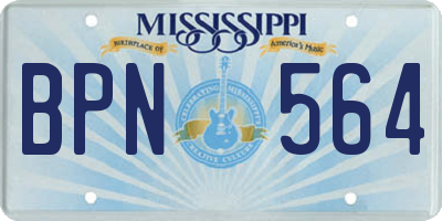 MS license plate BPN564