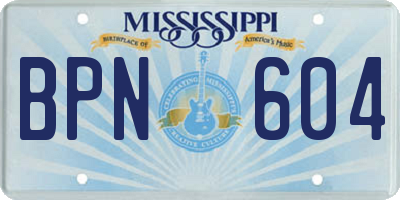 MS license plate BPN604