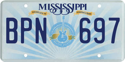 MS license plate BPN697