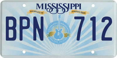 MS license plate BPN712