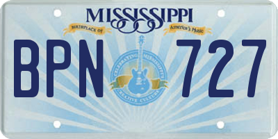 MS license plate BPN727