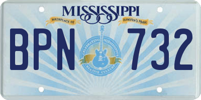 MS license plate BPN732