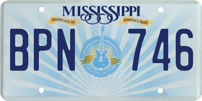 MS license plate BPN746