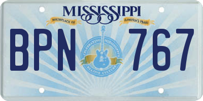 MS license plate BPN767