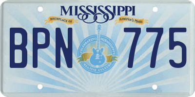 MS license plate BPN775
