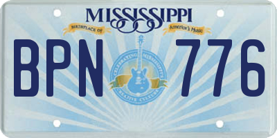 MS license plate BPN776