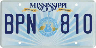 MS license plate BPN810