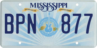 MS license plate BPN877