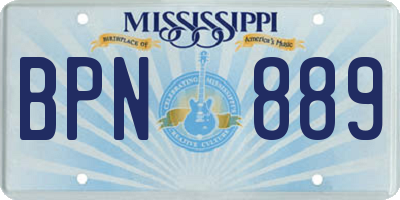 MS license plate BPN889