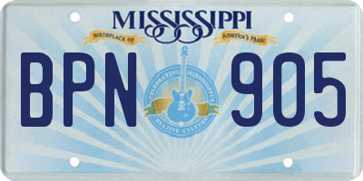 MS license plate BPN905