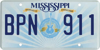 MS license plate BPN911