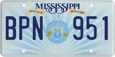 MS license plate BPN951