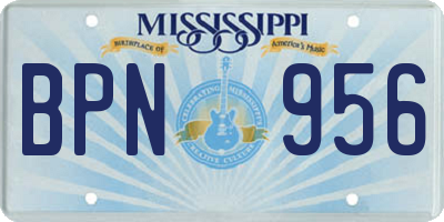 MS license plate BPN956