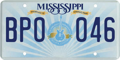 MS license plate BPO046