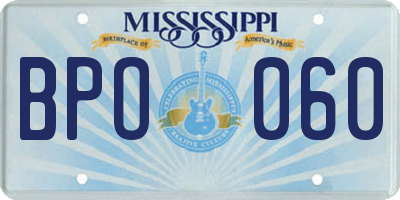 MS license plate BPO060
