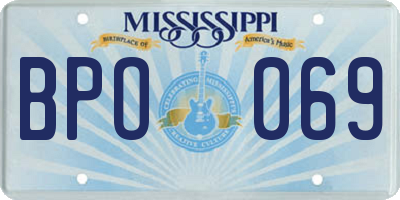 MS license plate BPO069