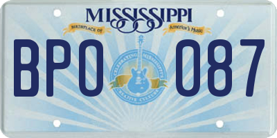 MS license plate BPO087