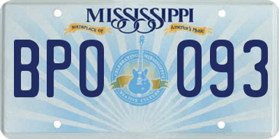 MS license plate BPO093