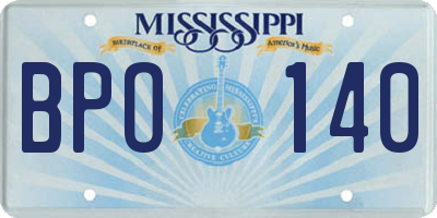 MS license plate BPO140
