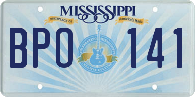 MS license plate BPO141