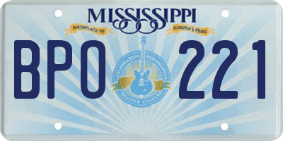 MS license plate BPO221