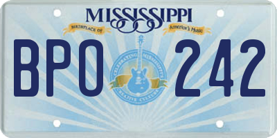 MS license plate BPO242