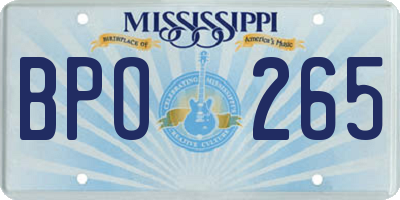 MS license plate BPO265