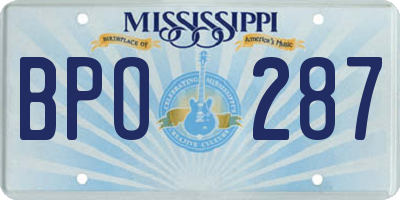 MS license plate BPO287